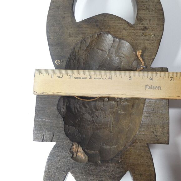 Horned Senufo Wooden Wall Mask Vintage Carved Ivory Coast Africa - Picture 7 of 11